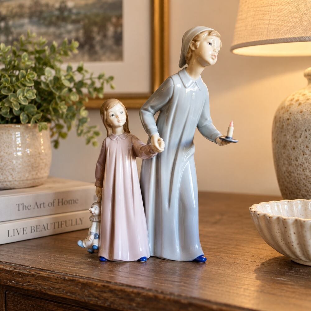 NAO by Lladro My Little Sister #253 Brother Sister Candle Figurine Spain